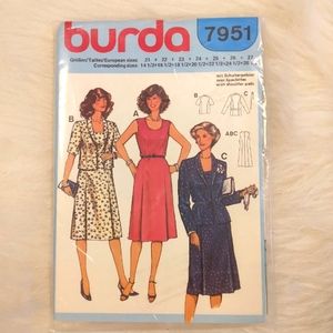 Burda 7951 Misses' princess seam dress and jacket Sz 14-24